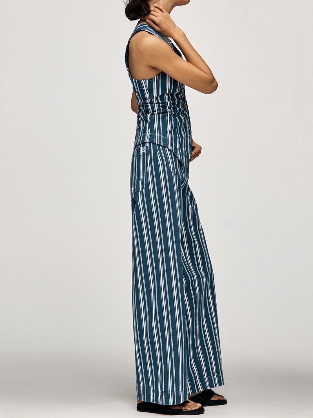 The colette striped full-length Wide-Leg trousers by Maeve - Picture 5 of 9